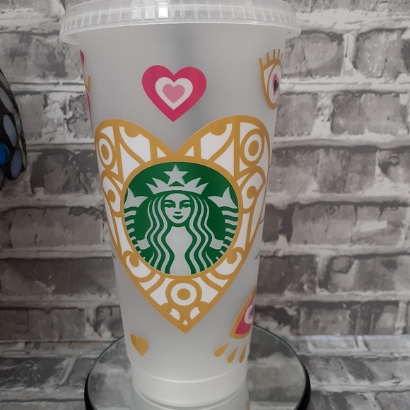 SB Pink third eye cold cup with SB green straw. - Picture 1 of 5